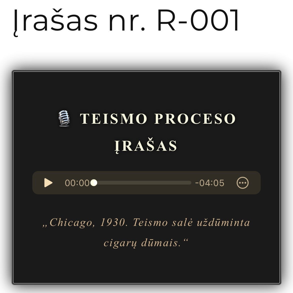 Byla Nr. 3 "Sausasis įstatymas: Advokatas prieš miestą"